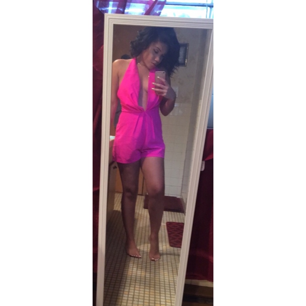 Hot pink romper